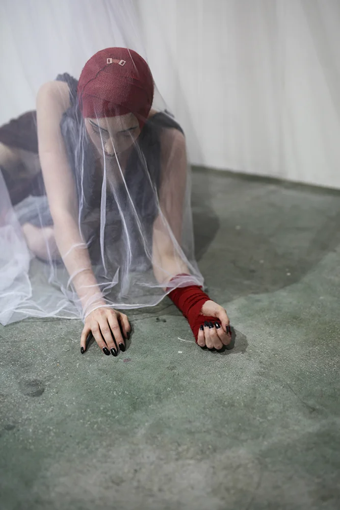 Stage Three - To adjust to an environment in which the deceased is missing. Live performance Photo by Jessica Eva Statement; click here