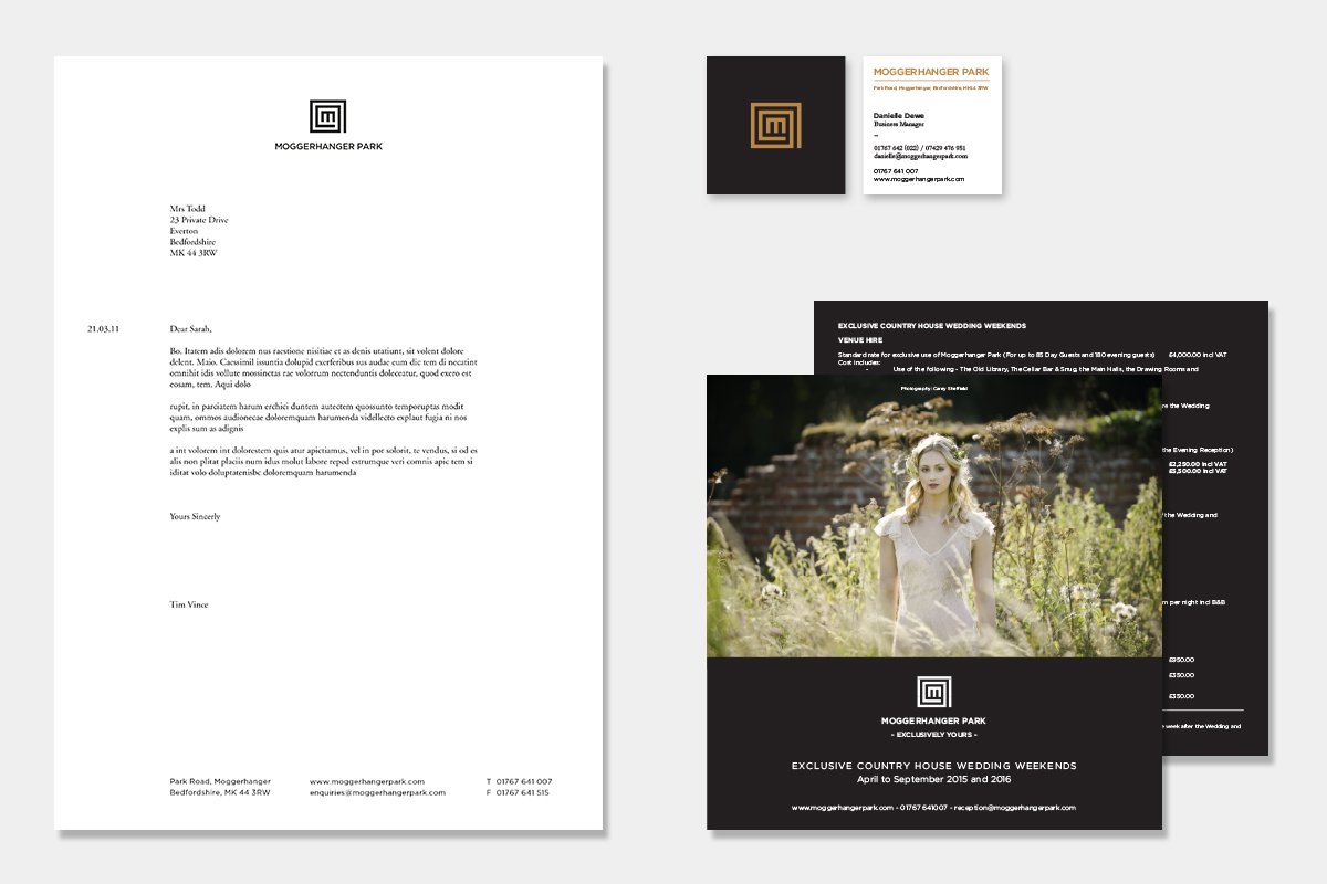 Bolter Design brand and identity design for Moggerhanger Park