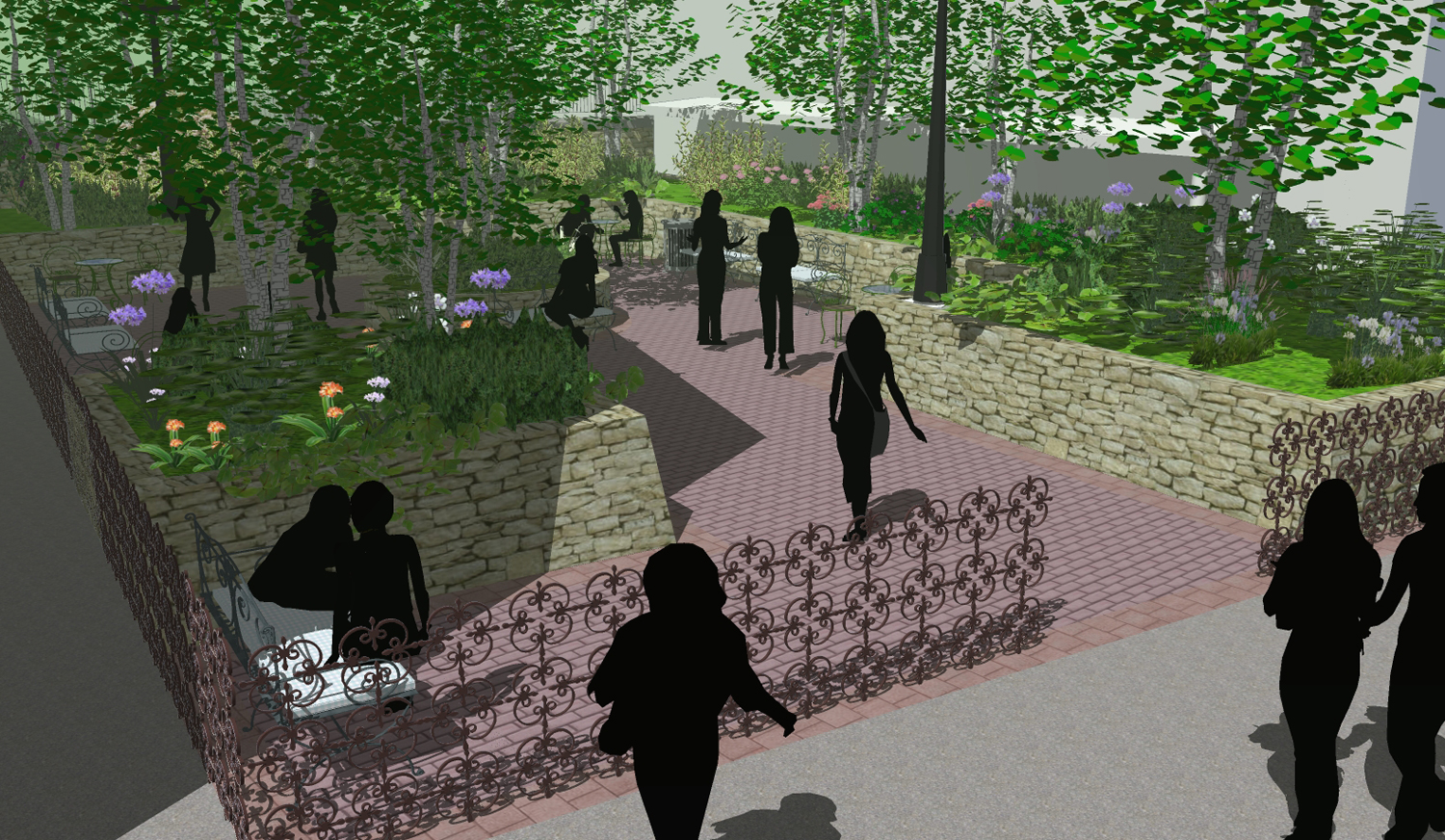 Courtyard design concept for Russell Sage College