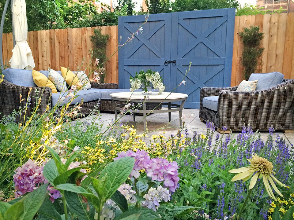 Luxury brownstone garden design in New York City
