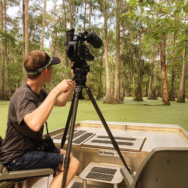 Director @johnfiege hard at work in the swamps of South Louisiana