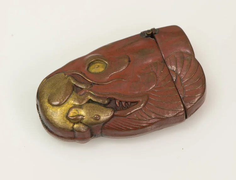 Meiji Extremely Rare Figural Match Safe / Vesta Case with Original Patina - $3,500