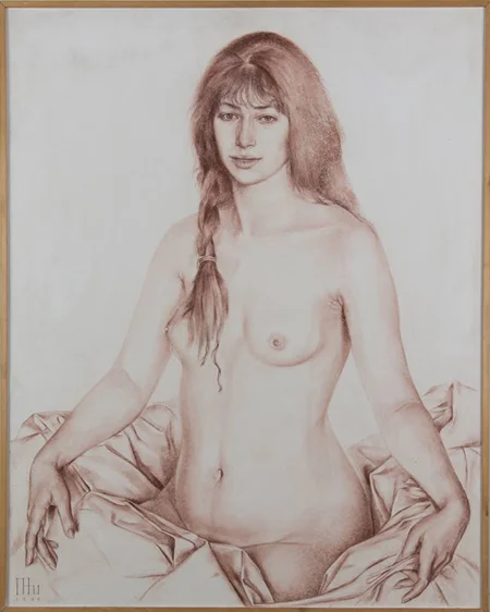 Rudolf Khachatryan, Nude woman on masonite, signed and dated 1986 - $8,125