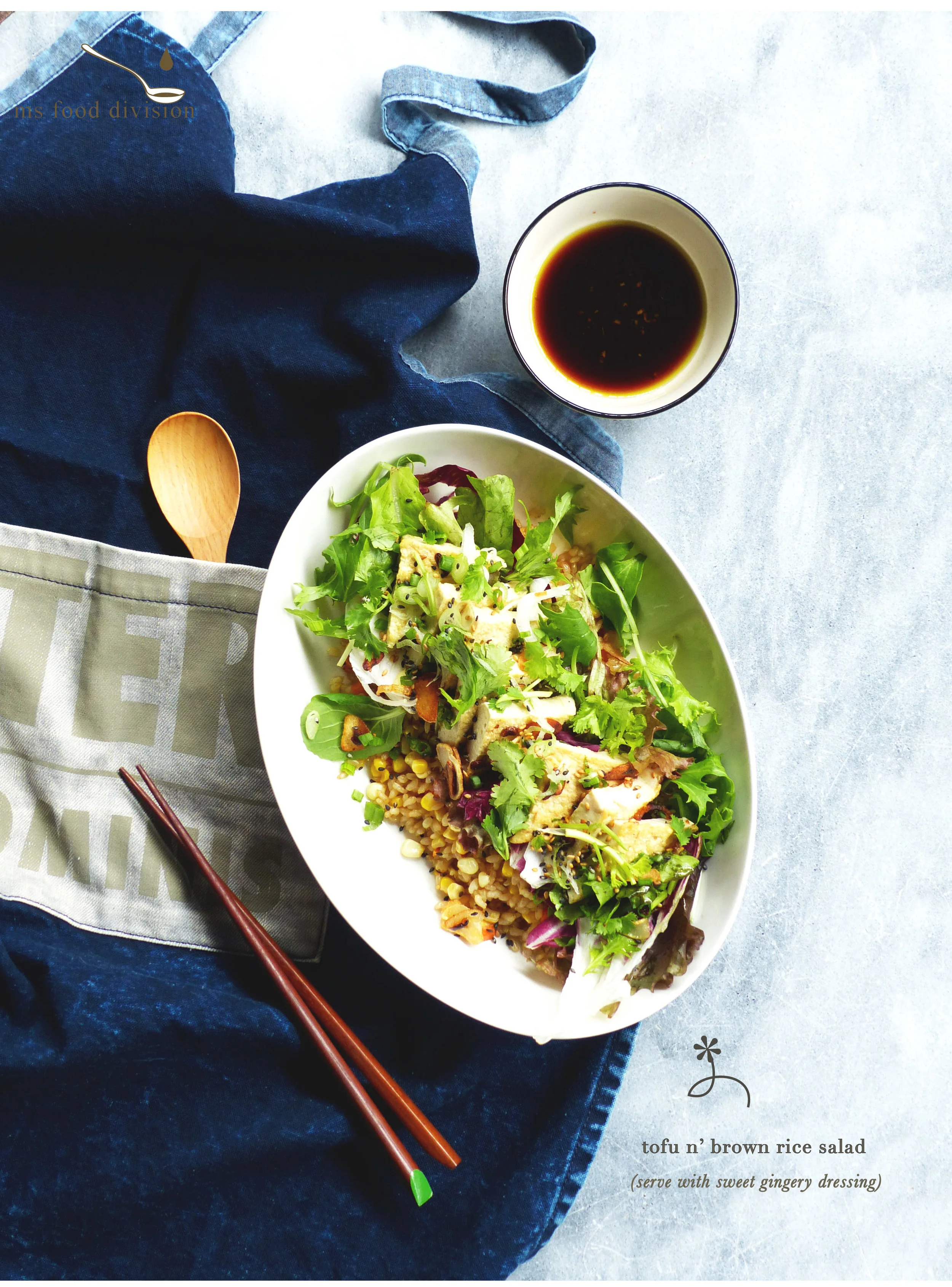 tofu and brown rice salad - a macho dish for the boys.. 