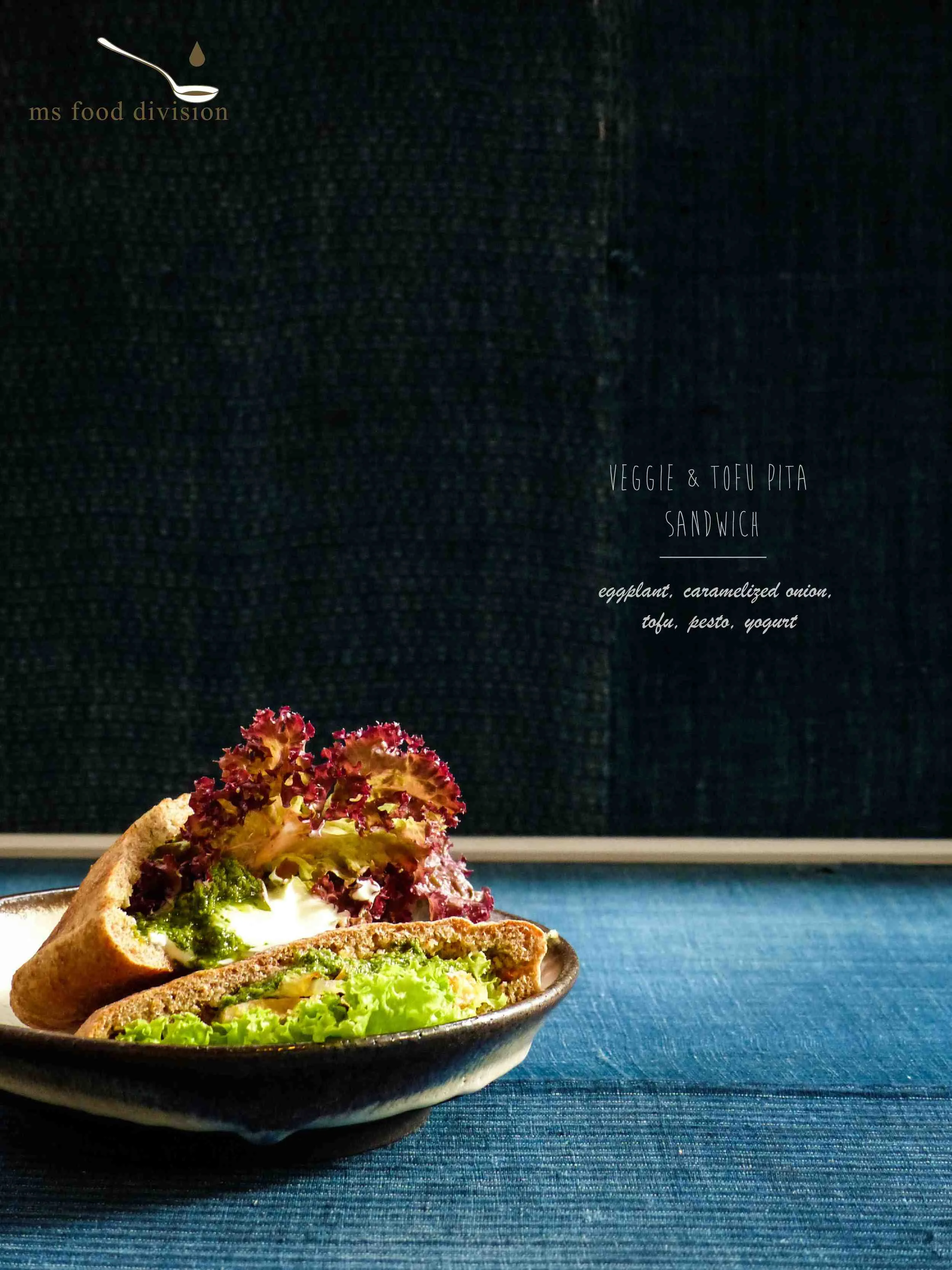 This veggie pita sandwich is tasty and light. 