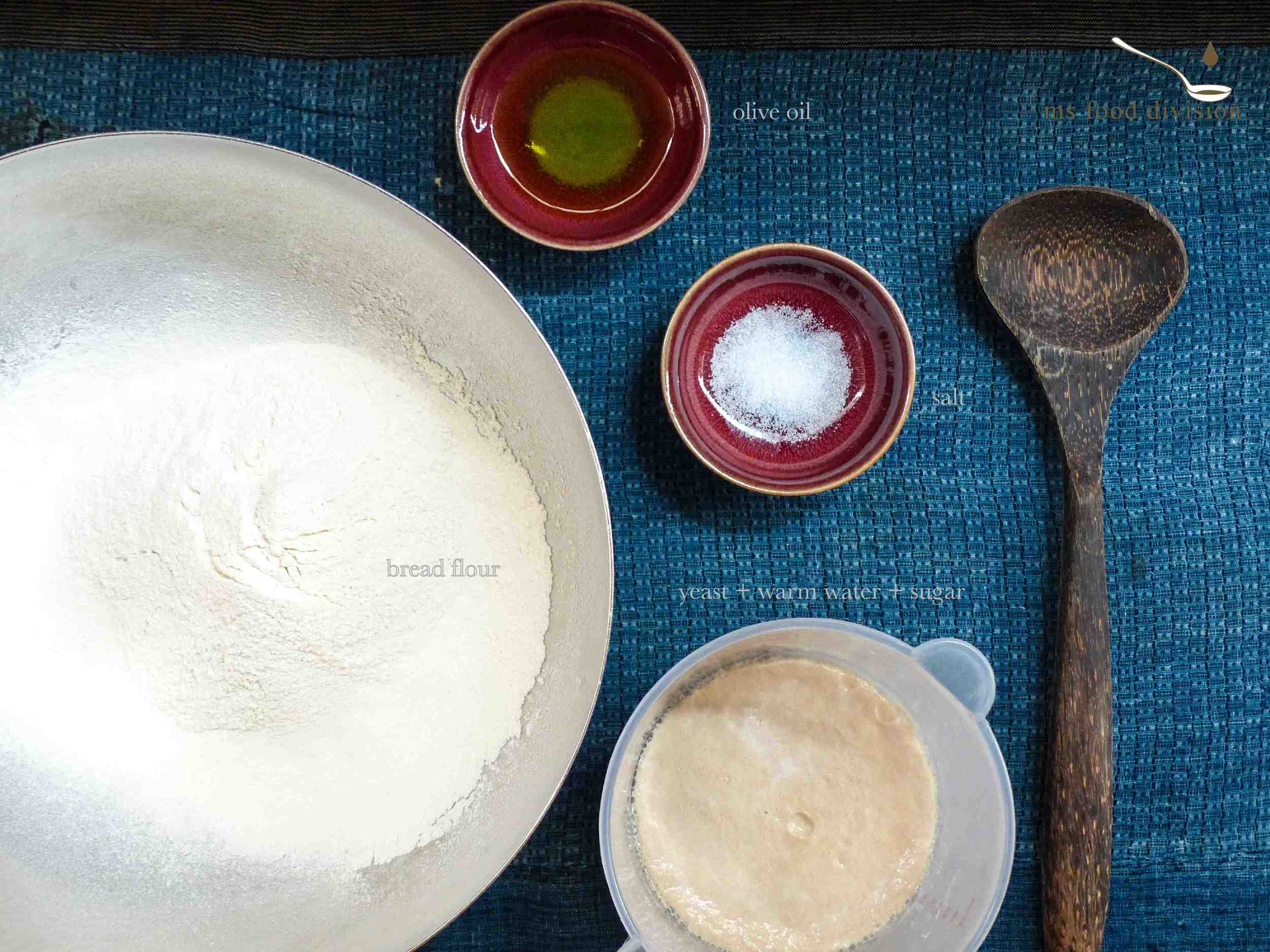 Like many other bread recipes, these are the essential ingredients. Serving: 10-12 pretzels Preparation Time: 1 hour 45 minutes - 2 hours Cook Time: 20 minutes Ingredients for the dough: 3 cups white bread flour or all purpose flour 1 cup warm water 2.5 tsp dry yeast 1 tsp sugar 1 tsp salt 2-3 tbsp olive oil Instructions for the dough: 1) Mix water, yeast, and sugar. Let sit for 5 minutes until the mixture starts foaming. 2) In a large mixing bowl, combine flour, salt, oil, and the yeast mixture with a wooden spoon. Transfer the dough to a lightly floured surface, and start kneading by hands for 5 minutes. 3) Place the dough in a lightly oiled bowl. Cover the bowl with a damp towel and let the dough rise for an hour. 4) When the dough has doubled its size, punch it in the middle to release the extra air inside the dough. 5) Transfer to the lightly floured surface, use a rolling pin to roll out a flat sheet. 6) Cut into 10-12 strips and tie each strip into a knot. 7) Place the knots 1-2 inches apart of each other on a baking sheet. Place a plastic sheet on the baking tray and cover with the damp towel for 30-40 minutes. Let the knots rise a bit more. 8) Preheat oven at 190ºC, bake the knots for 20 minutes until they are golden brown. 9) Brush the garlicky butter oil on each knot. Sprinkle sea salt and grated cheese on top. Serve whatever sauce you like with your pretzels. 