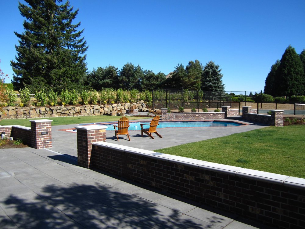 Pool Lawn and Plantings - Grasstains Landscaping