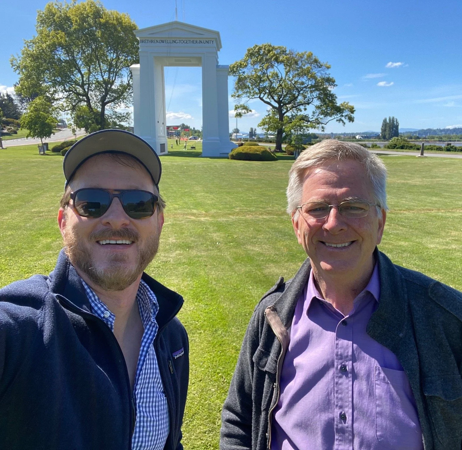 Rick Steves at Peace Arch