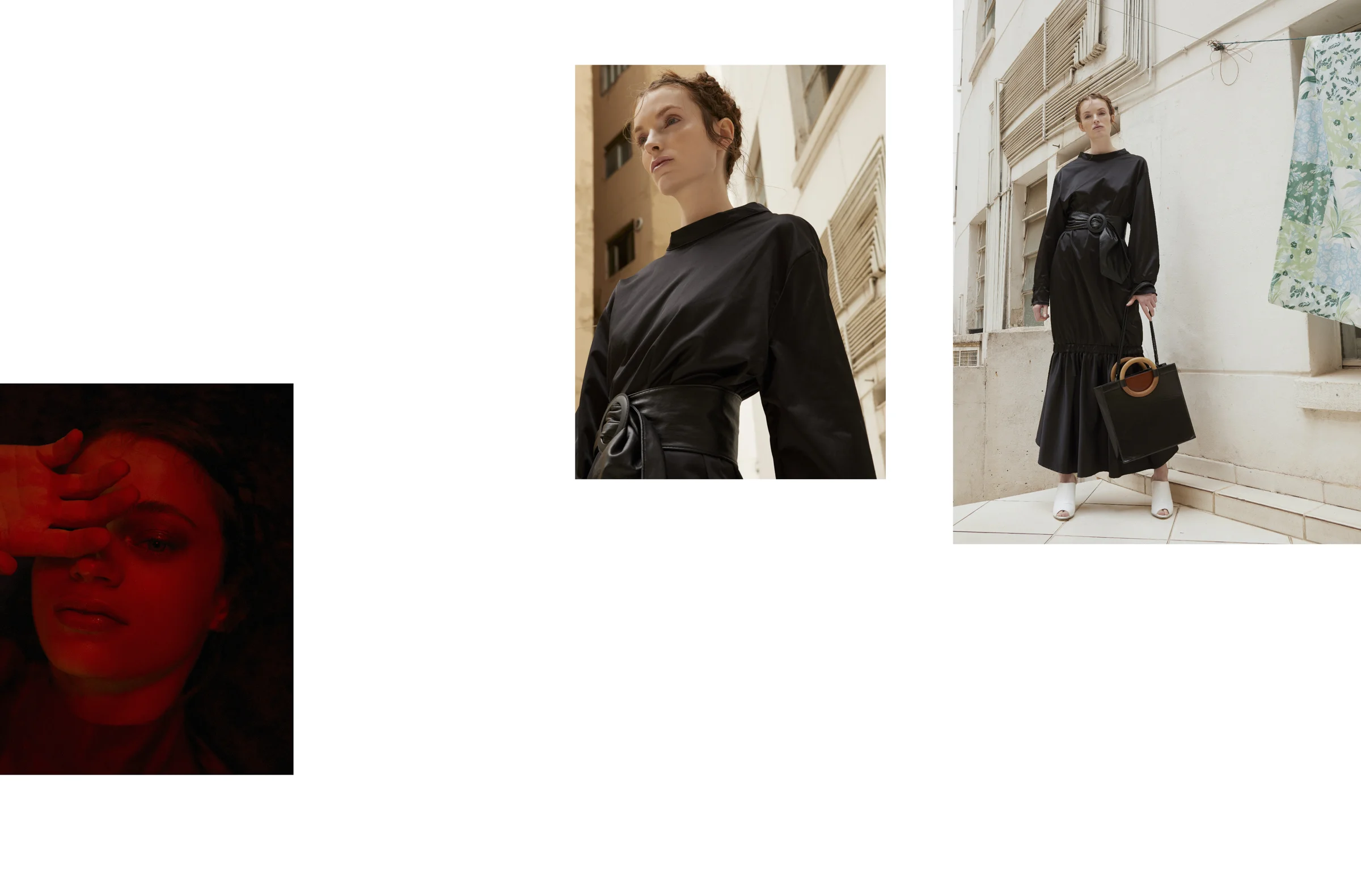 Left: Vestido Zara / Right: Vestido Caroline Funke , Cinto de couro acervo estilista, Bolsa Soleah