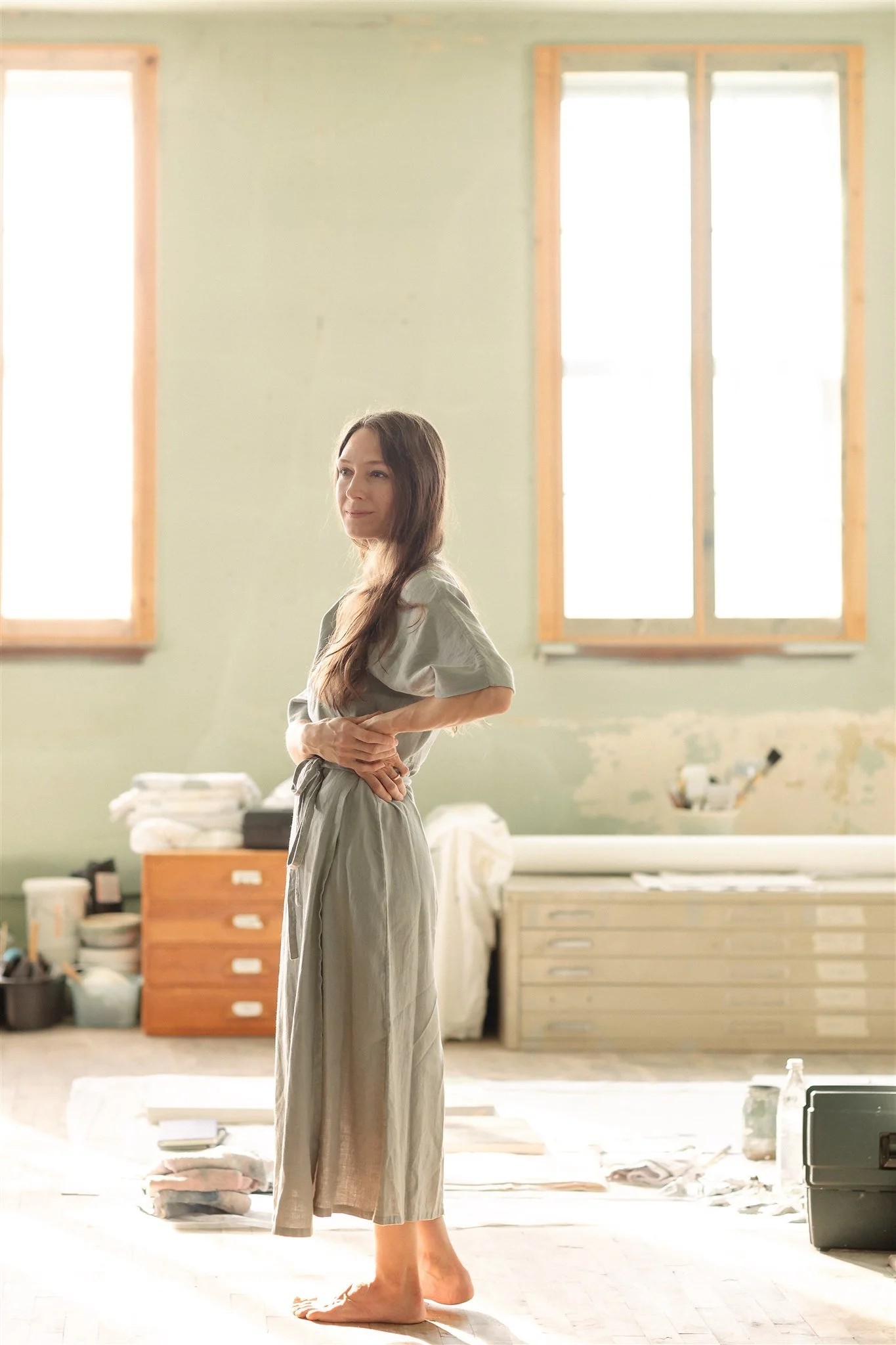 Dani Schafer standing in her studio.