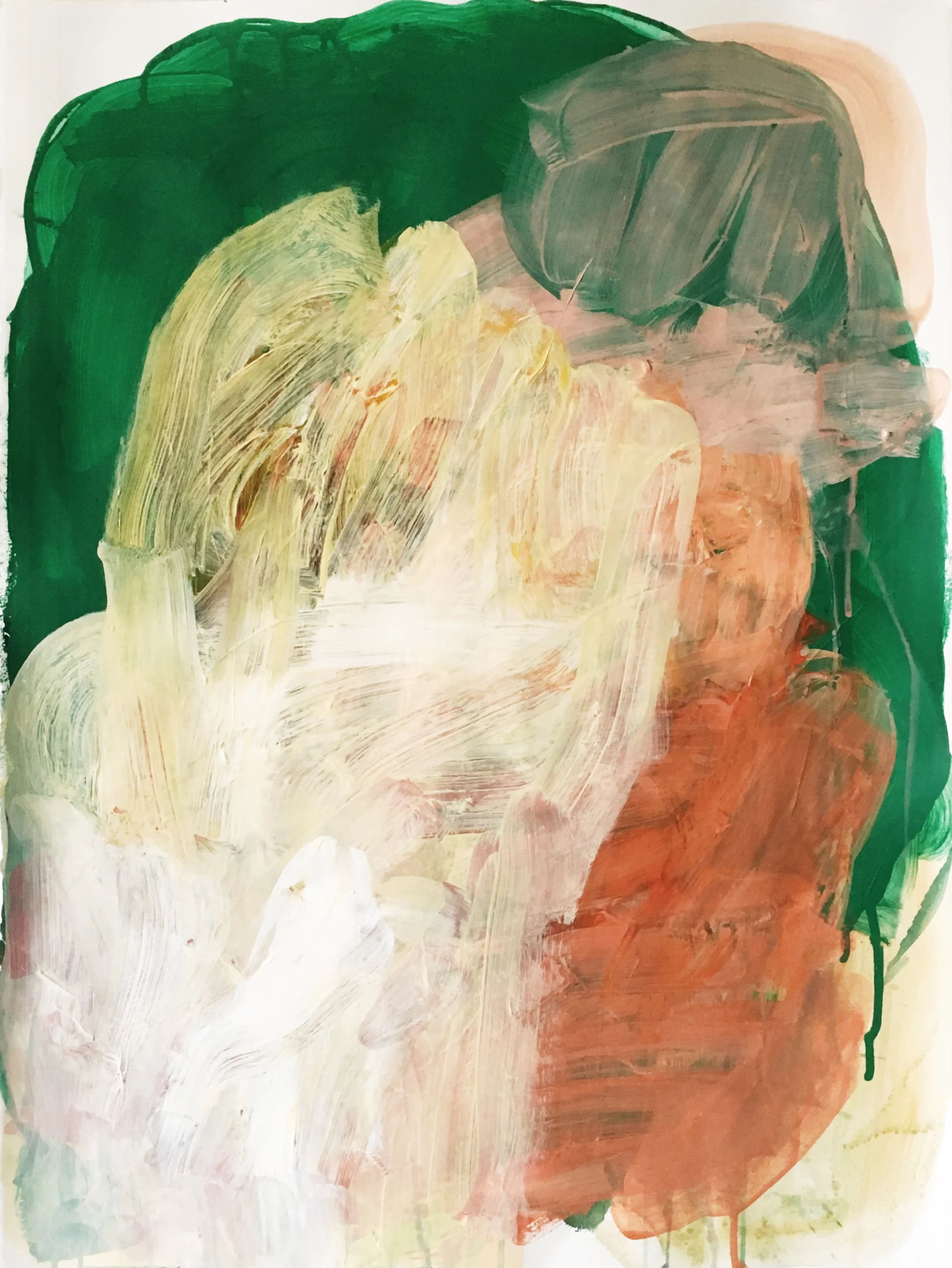 It's Already Behind You , acrylic on Arches cotton paper, 22 x 30", 2017