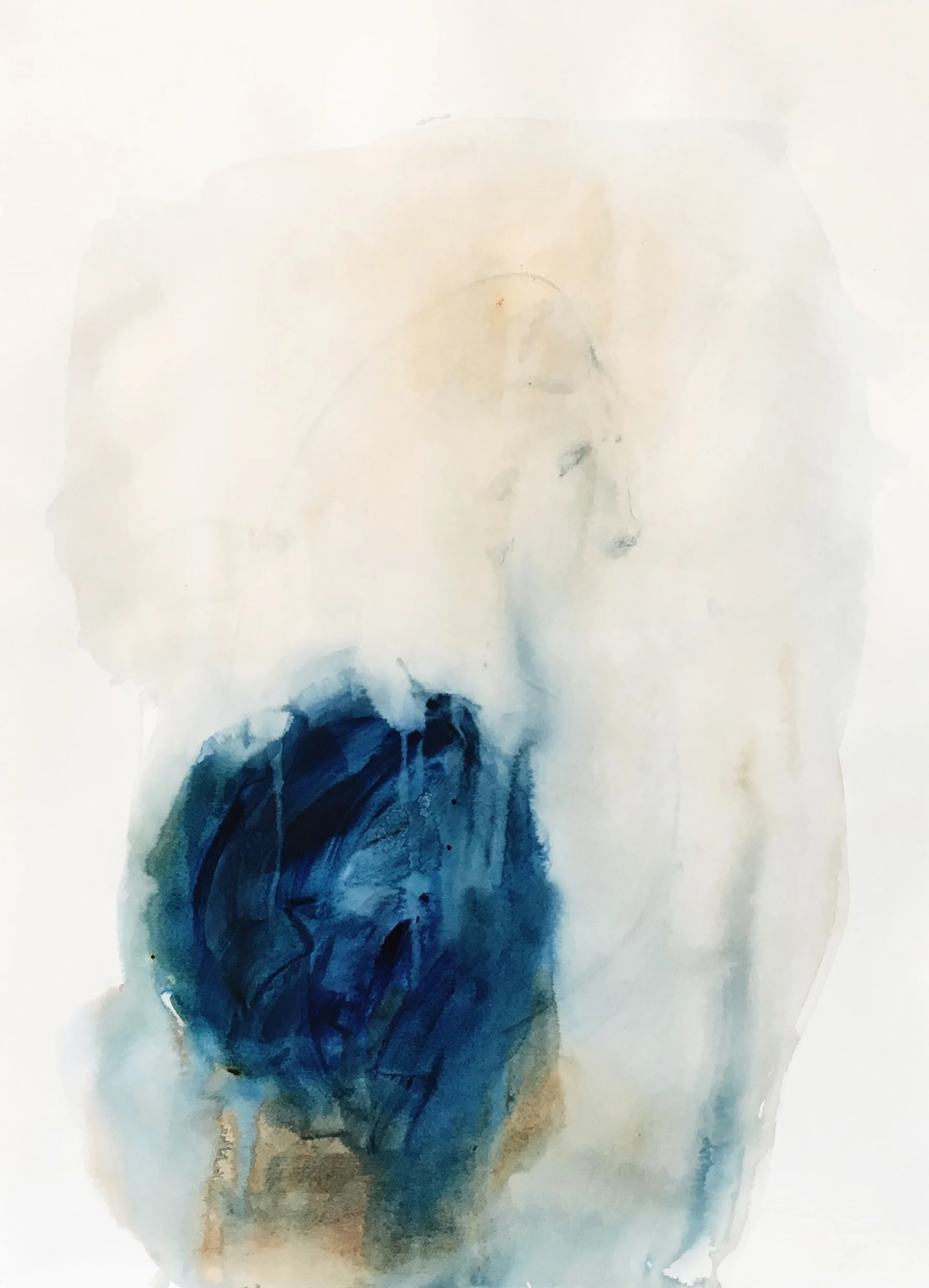 As They Fall III , acrylic on BFK Rives cotton paper, 19 x 26", 2017
