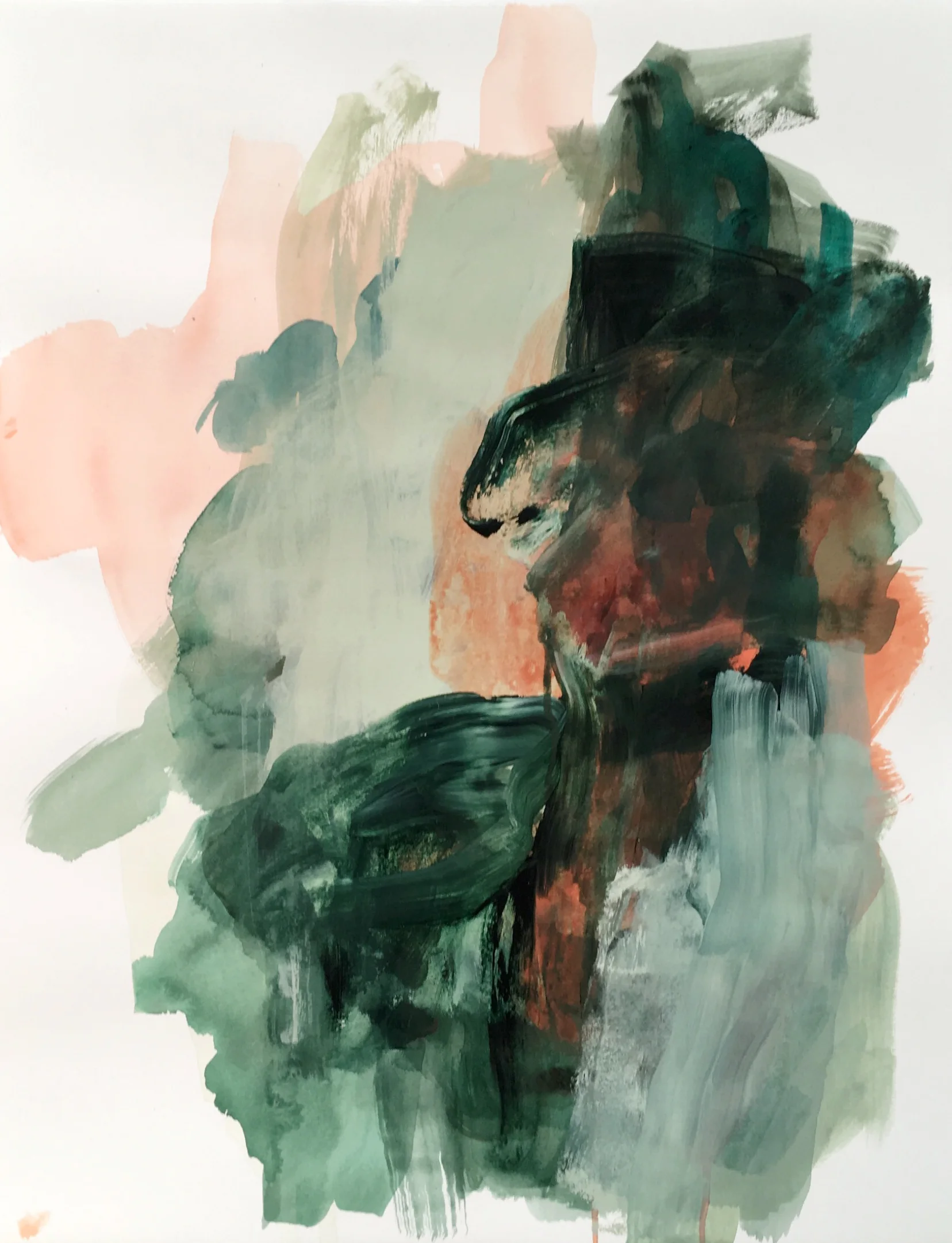 Through the Shade , acrylic on BFK Rives cotton paper, 20 x 26", 2017