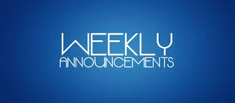 Weekly Announcements for January 28th