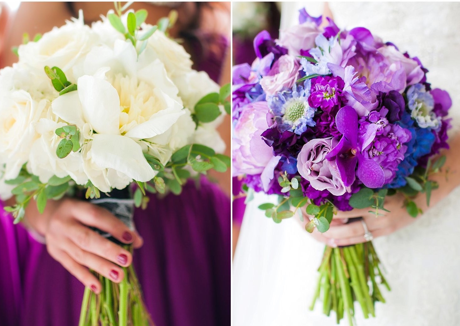 Lush peonies & scabiosa looking stunning & in season for a late May wedding. Photo by M.Rinaye Photography .