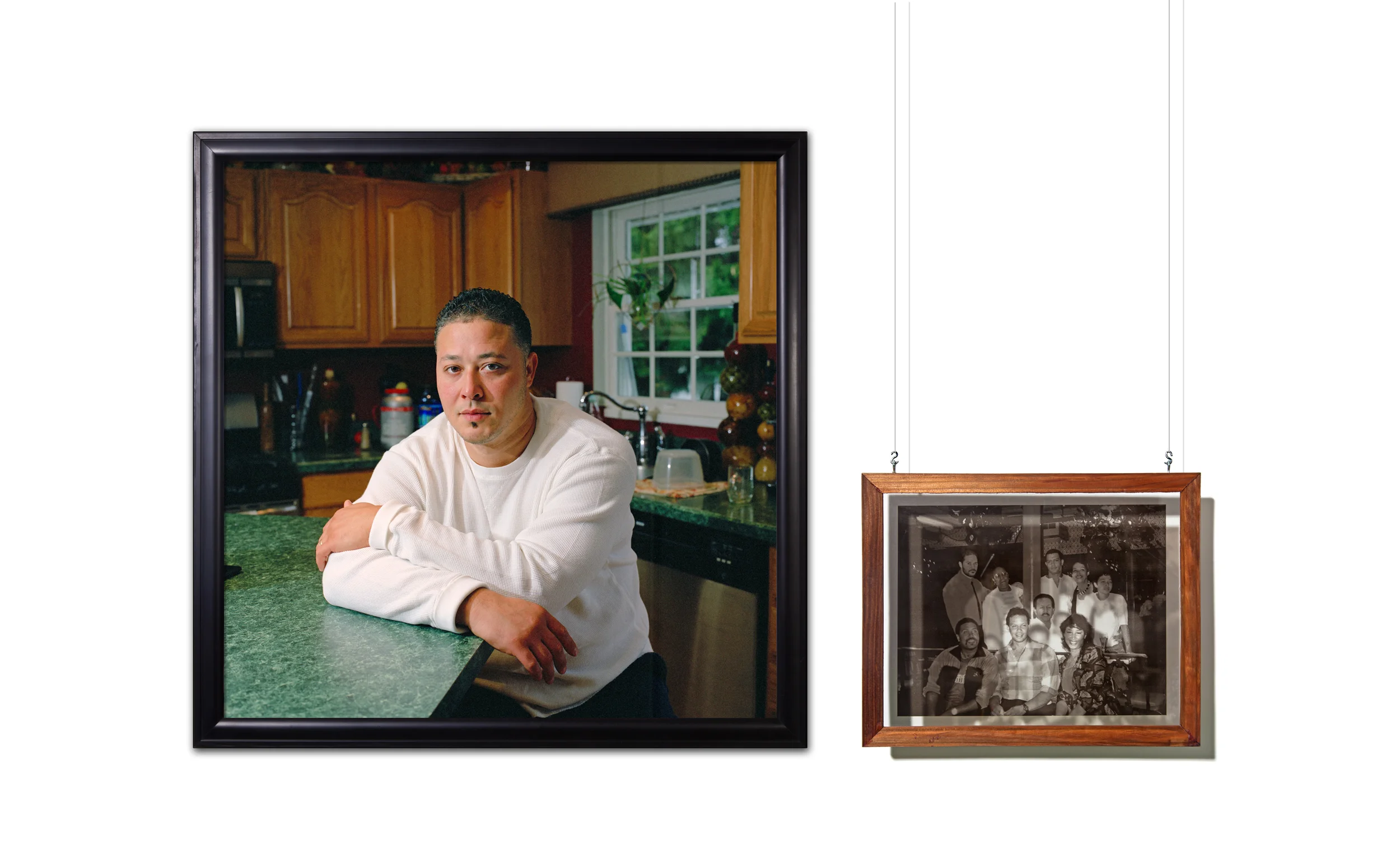 HE WAS SURROUNDED BY FAMILY WHILE GROWING UP DURING THE AGE OF THE GOLDEN GRILL LEIGHTON ANDERSON I’VE GOT A HOME SERIES CHROMIRA PRINT FROM COLOR NEGATIVE AND TRANSPARENCY MOUNTED ON GLASS IN WOOD HOLDER FALL 2011, 20” X 20”, 8”X10”