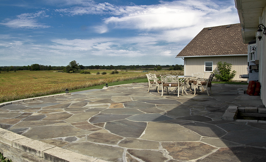 Flagstone Patio with a View