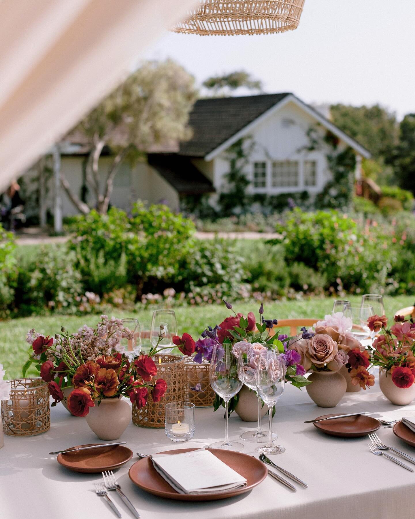 A colorful dinner in the gardens @sanysidroranch to honor the brides heritage. The sweetest kickoff to Ying &amp; Jake&rsquo;s wedding weekend in Montecito!
 
Photography: @laciehansen 
Planning &amp; Design: @eventoftheseason
Floral Design: @camelli