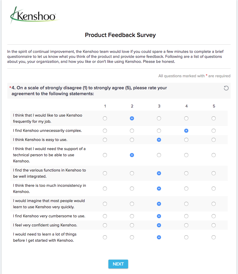 Usability Ratings