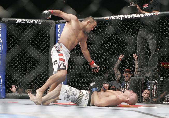 Dan Henderson KO's Michael Bisping at UFC 100....and then again. Courtesy: UFC