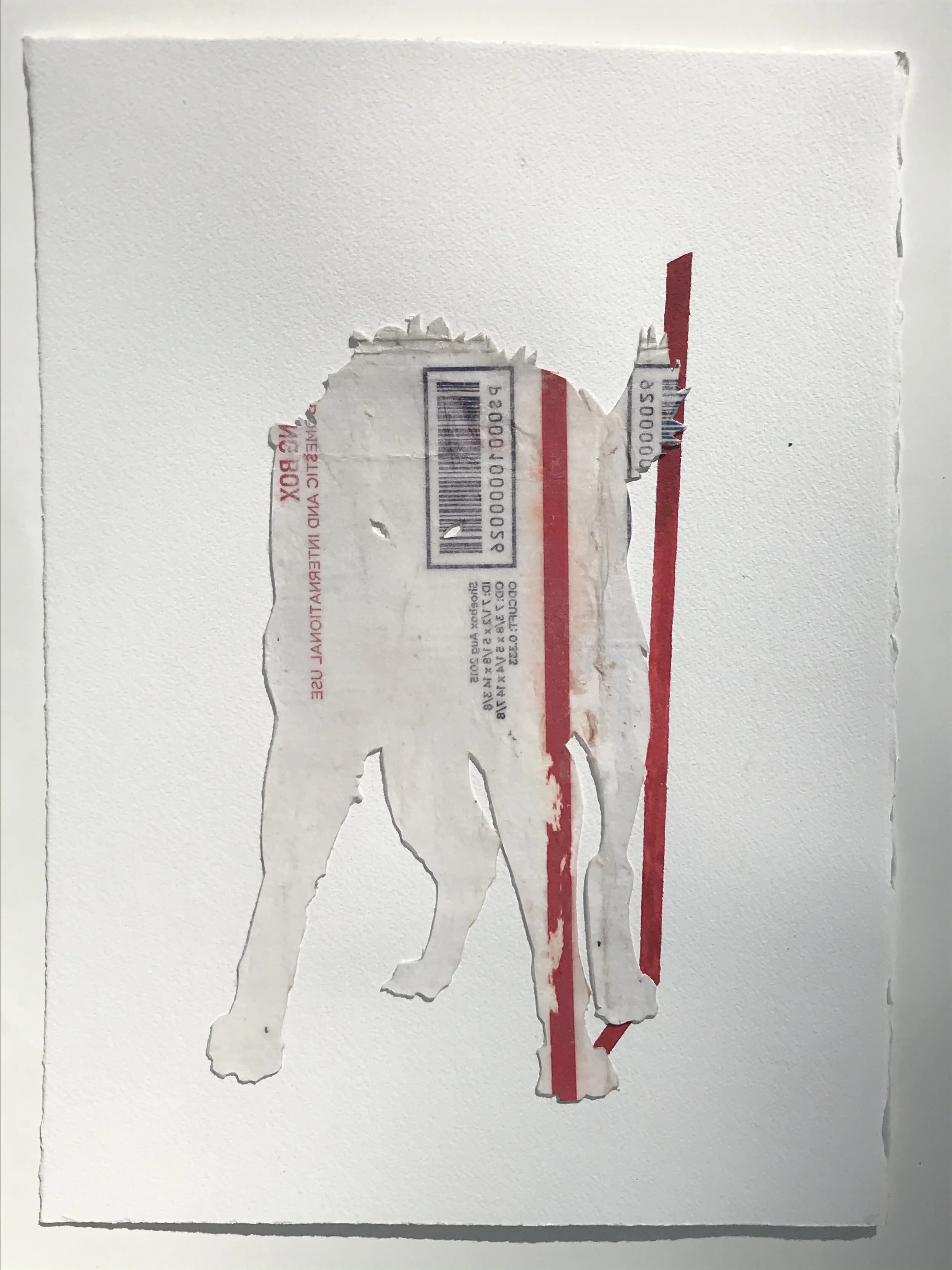 Wolf red, white, blue