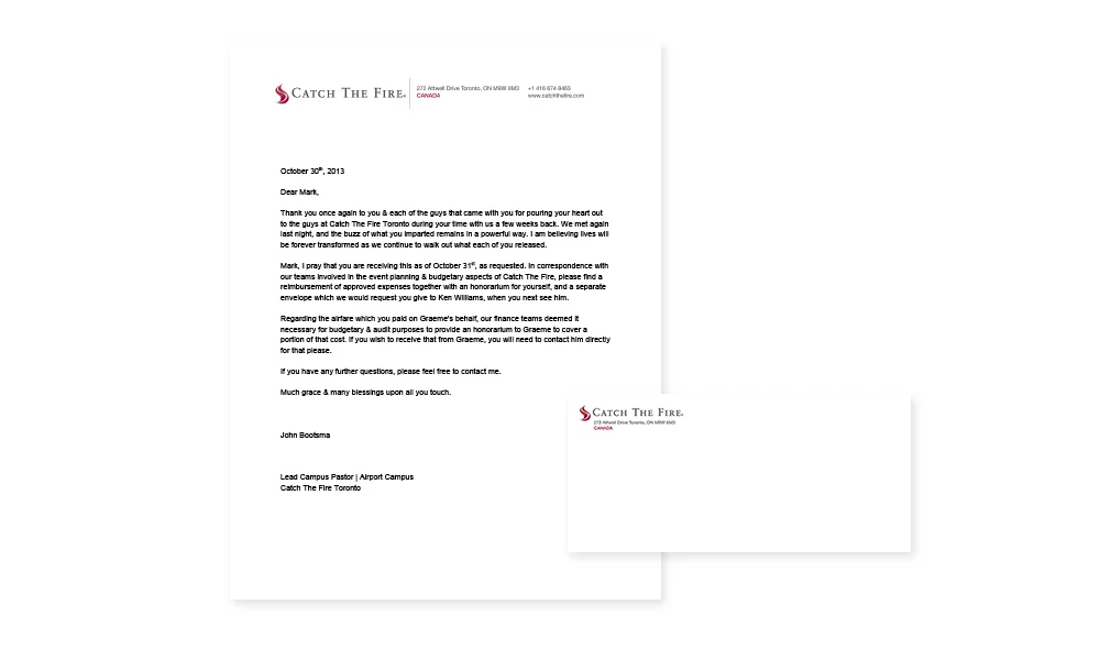 Official letterhead and envelope