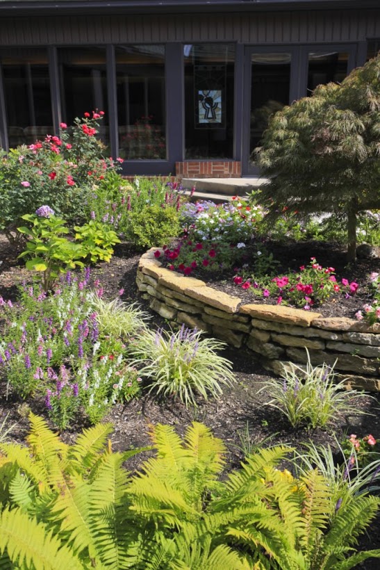 The courtyard outside the Gathering Space looks different in every season. 
