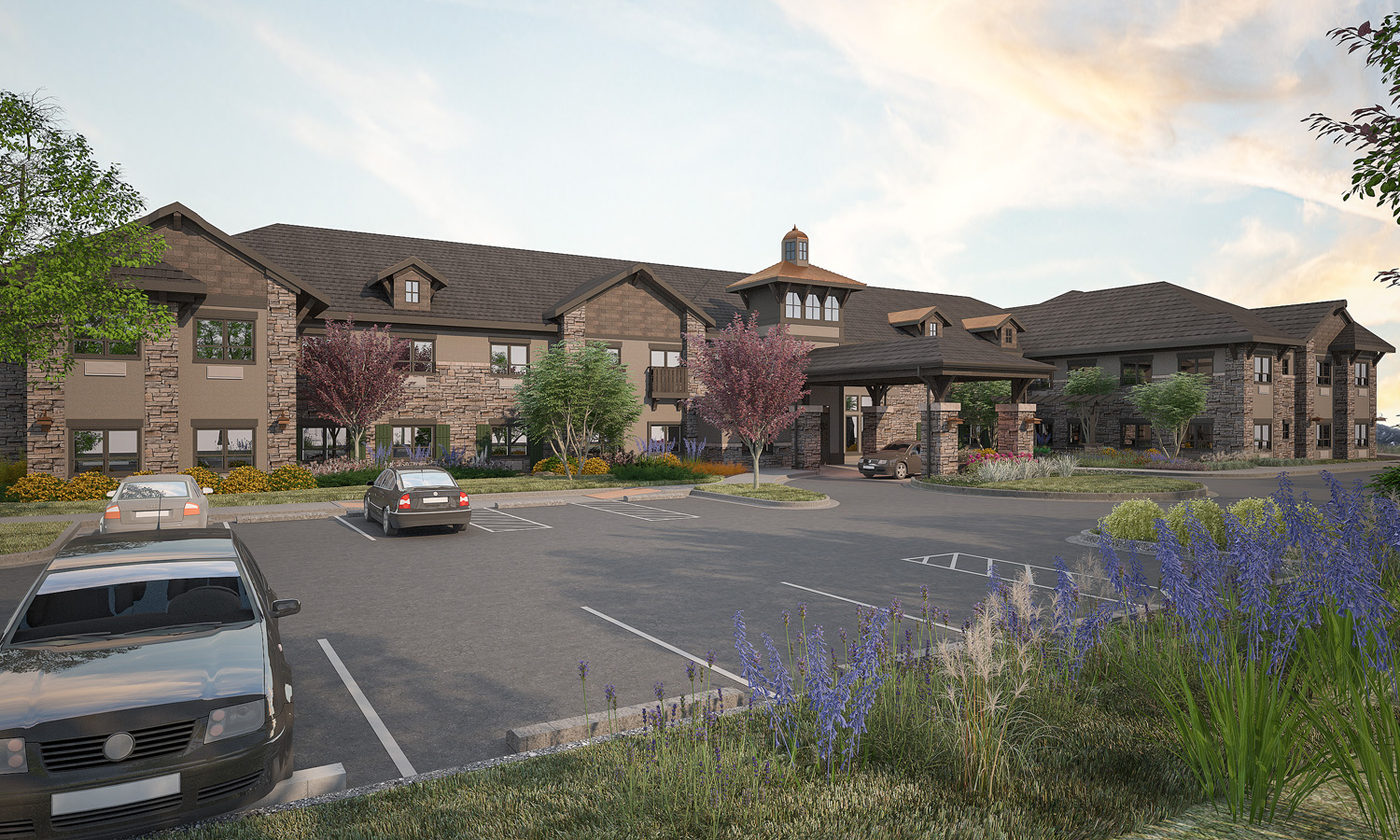 The Peaks at Old Laramie Trail Render of Front Parking