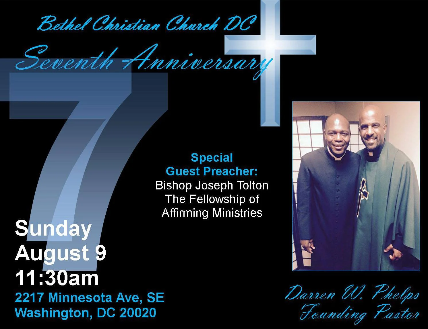 August 9, 2015 - 7th Church Anniversary. Bishop Joseph Tolton preaching.