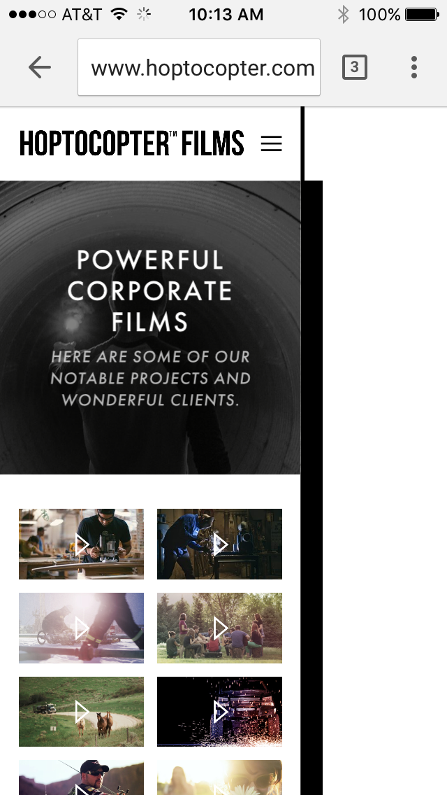 iPhone5s Chrome after toggling menu on and off