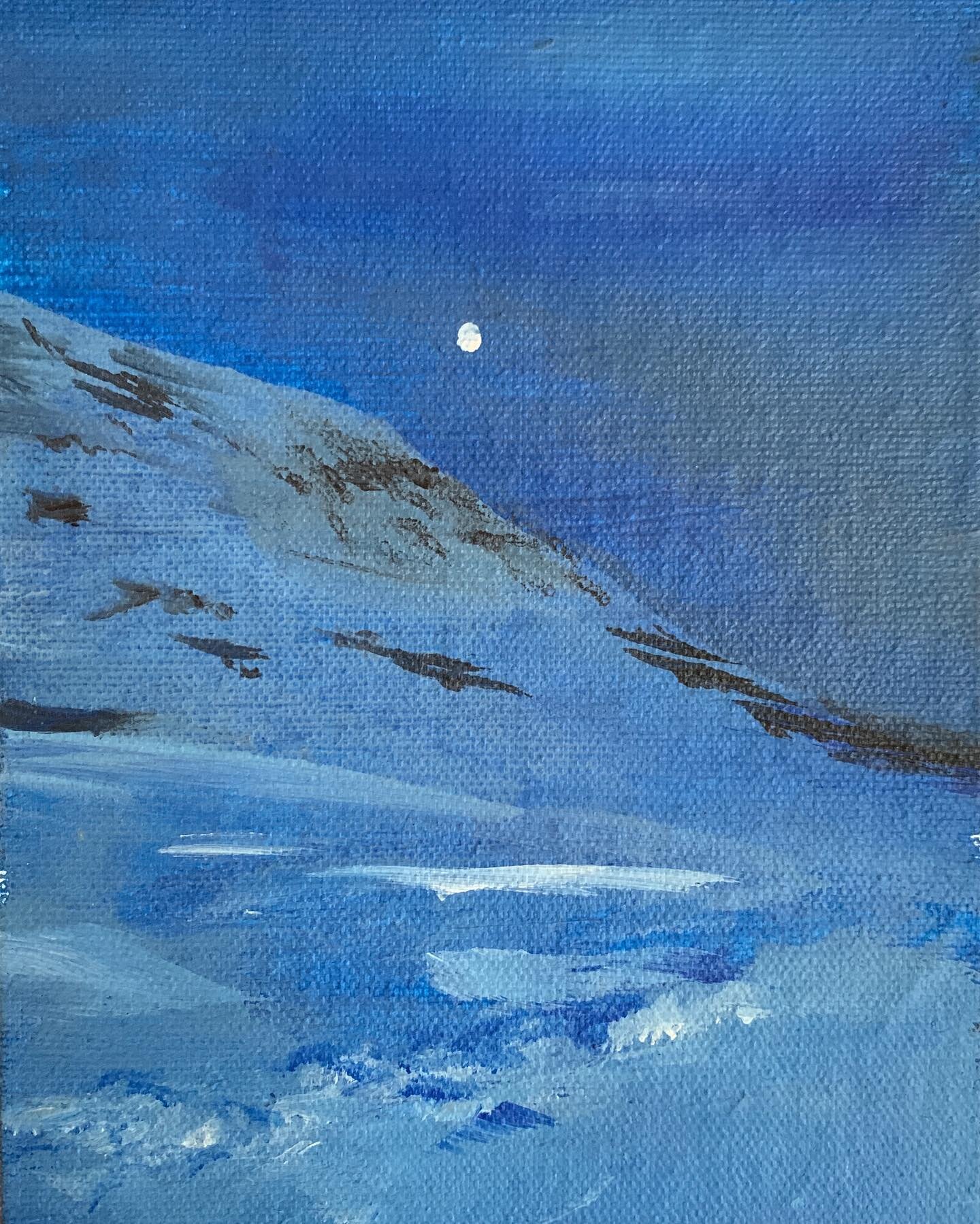 longyearbyen at midnight in spring. acrylic on canvas, 2017