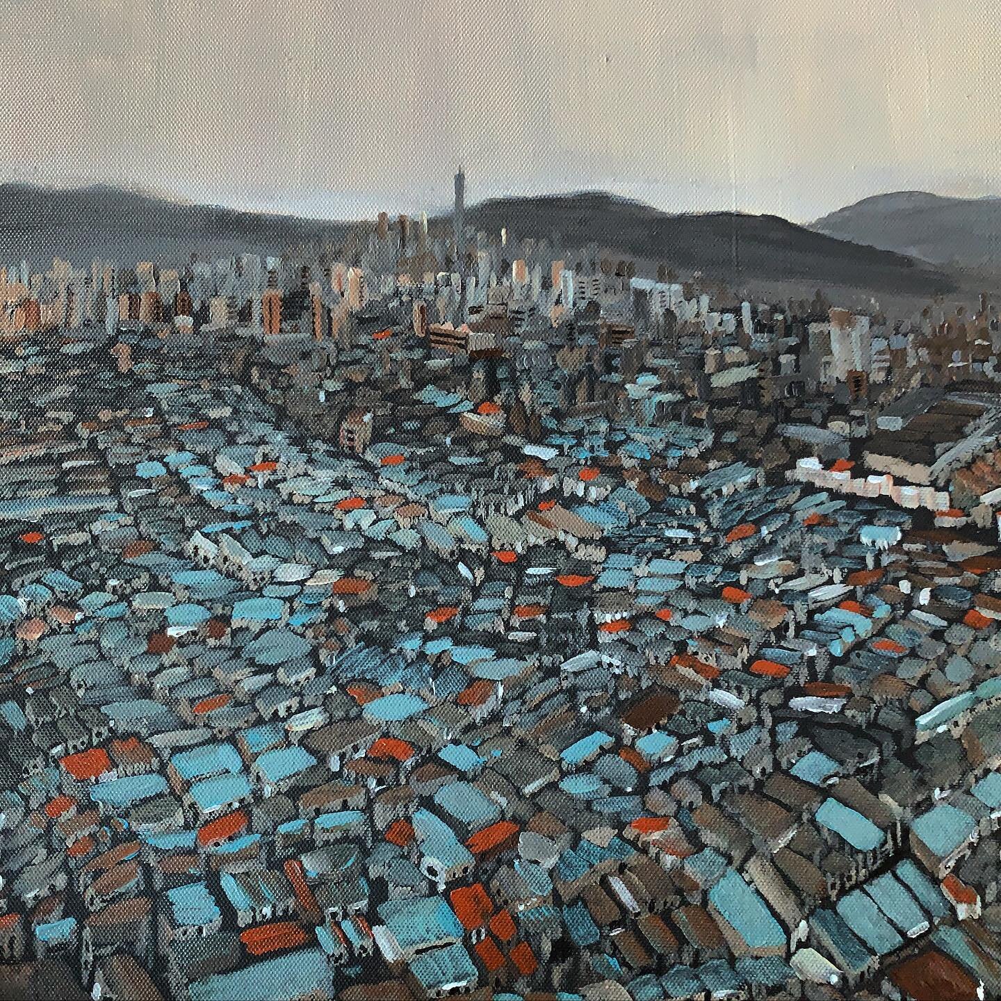 taipei tin roofs. acrylic on canvas, 2021