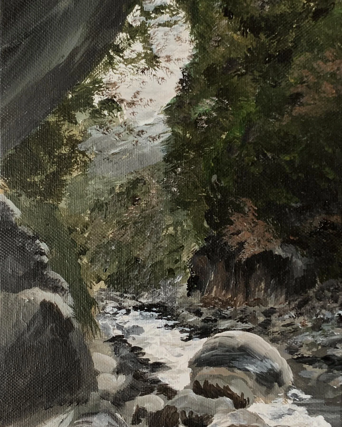 campsite in the mountains. acrylic on canvas, 2021