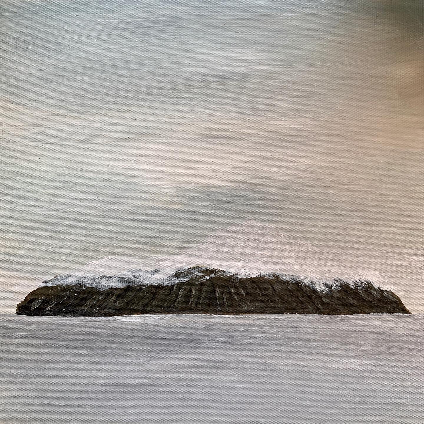 big diomede in clouds. acrylic on canvas, 2020