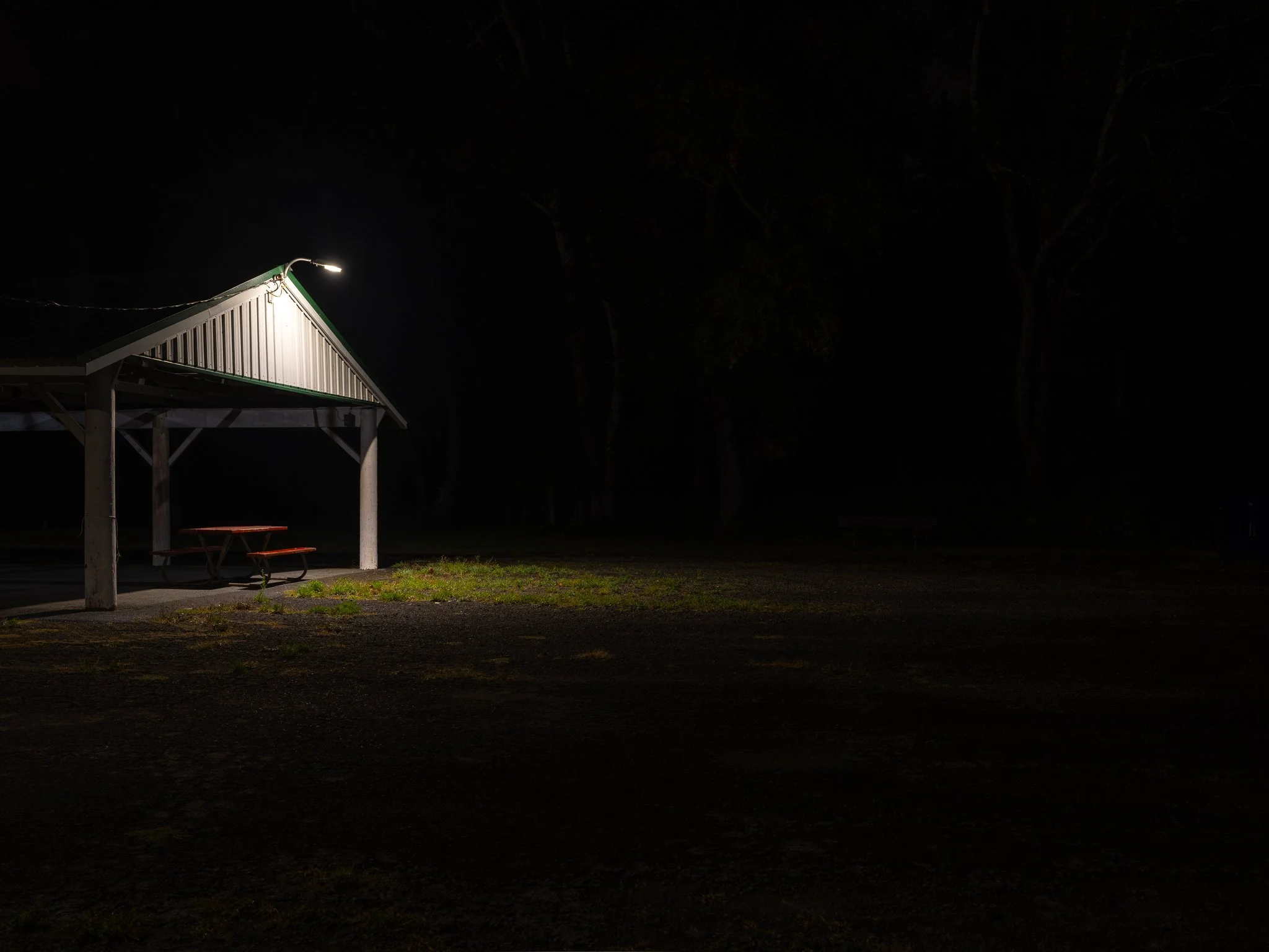 Red picnic table, Matamoras PA
