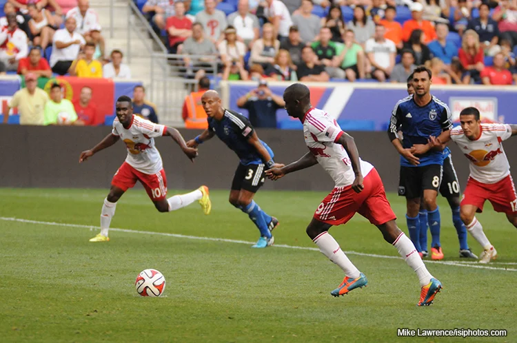 Bradley Wright-Phillips scoring on the resulting penalty kick