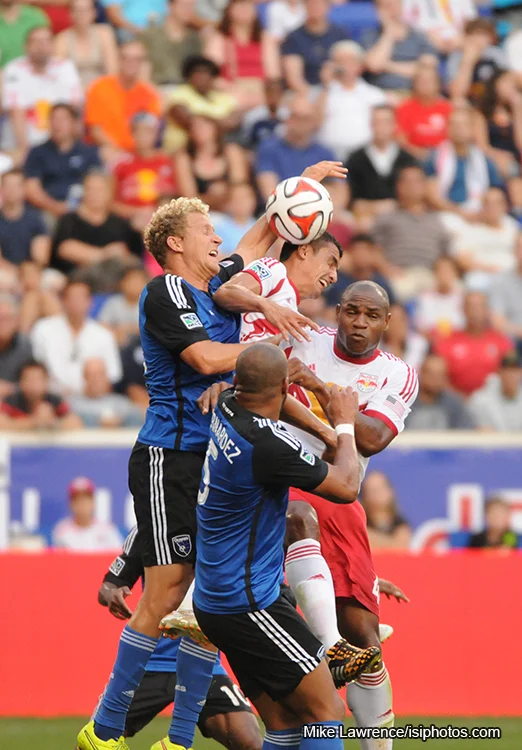 The controversial handball in the box resulting in the Bradley Wright-Phillips penalty kick