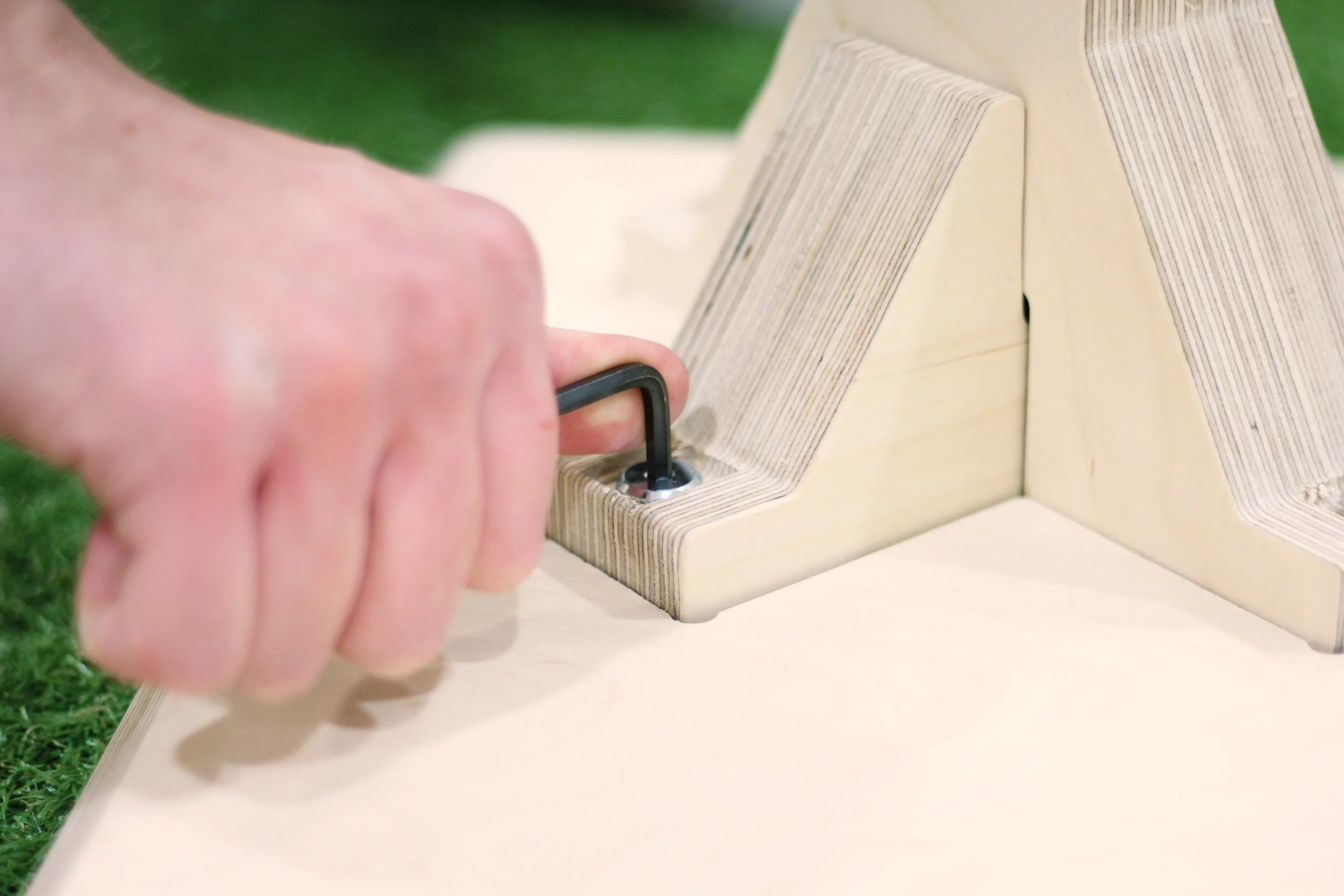 The bolt system allows the furniture to be easily assembled with just an allen key. 