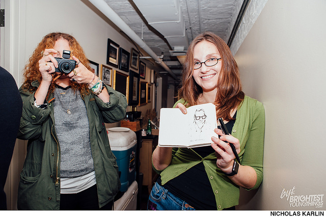 Morgan Murphy, me and my sketch of Ben. 