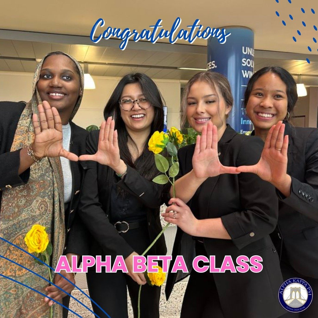 Big news from the Alpha Omicron chapter! 💙💛 We're delighted to officially unveil the Alpha Beta Class of Spring 2024. 

A warm welcome to these exemplary business leaders who are joining our ranks. We can't wait to watch you flourish in our chapter