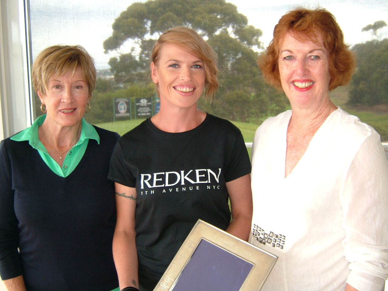 Taryn of JaDS Hairdressing (Centre) with Winners Julie Howard (L) and Lyn Sinclair (R)