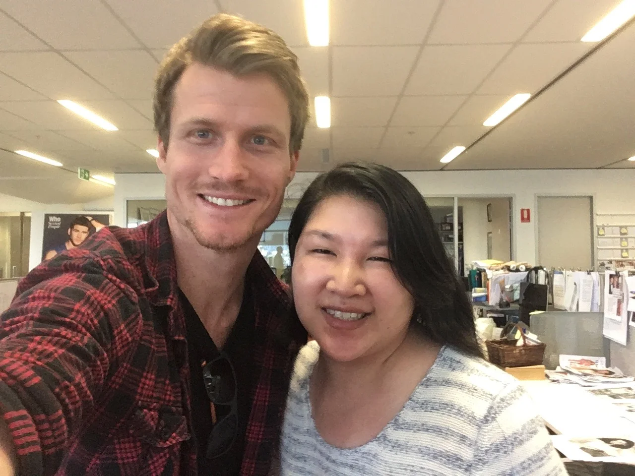Selfie with Bachelor Richie Strahan, Who Office, Aug 11, 2016
