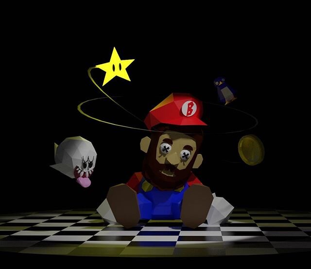 Was watching @brucegreene twitch stream today and was inspired to make this quick low poly image! #3d #3dart #3dmodel #3dmodeling #model #modeling #nintendo #mario #supermario #mario64 #lowpoly #lowpolyart #blender #blendercommunity #brucesgooses
