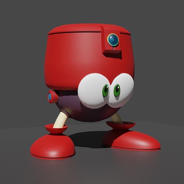 Whipped up a model of Eddie from Megaman. Scroll through to see E-Tank energy drinks. What&rsquo;s your favorite Megaman game? Mine is 2! #megaman #modeling #3dmodeling #3d #model #3dmodel #blender #fanart #capcom #rockman #robot