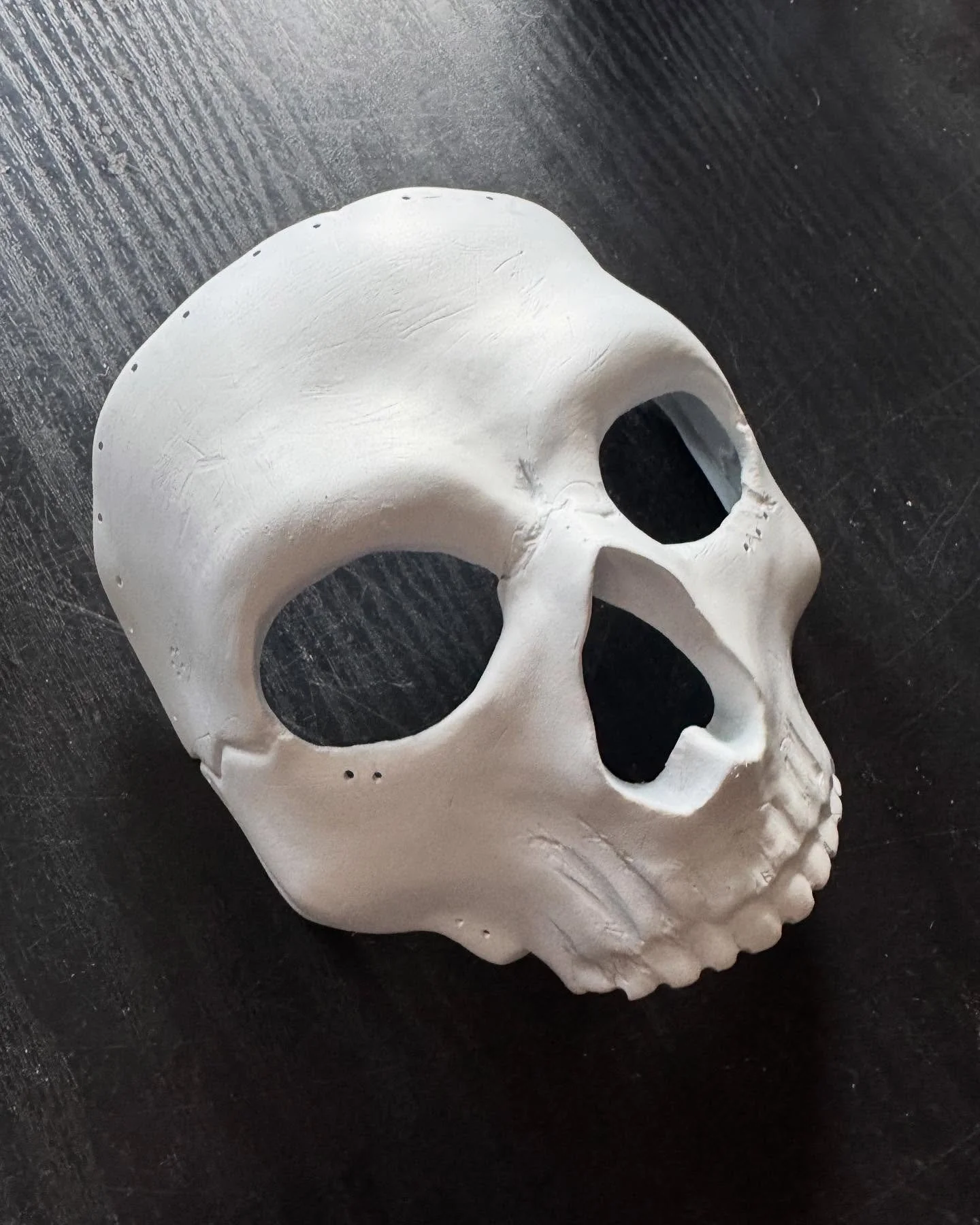 Painted white and delivered. I&rsquo;ll post updates when it&rsquo;s sewn into the rest of the mask #callofduty #ghost #mask #cosplay #cod #modernwarfare