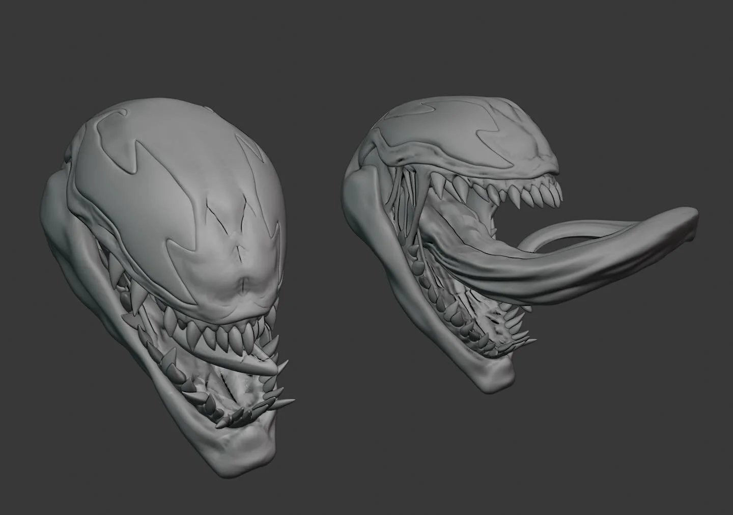 Working on a Marvel Rivals Venom head for my Monster Venom figure. When it&rsquo;s done I&rsquo;ll put the file up some where! #marvel #marvelrivals #customfigure #venom #3dmodeling