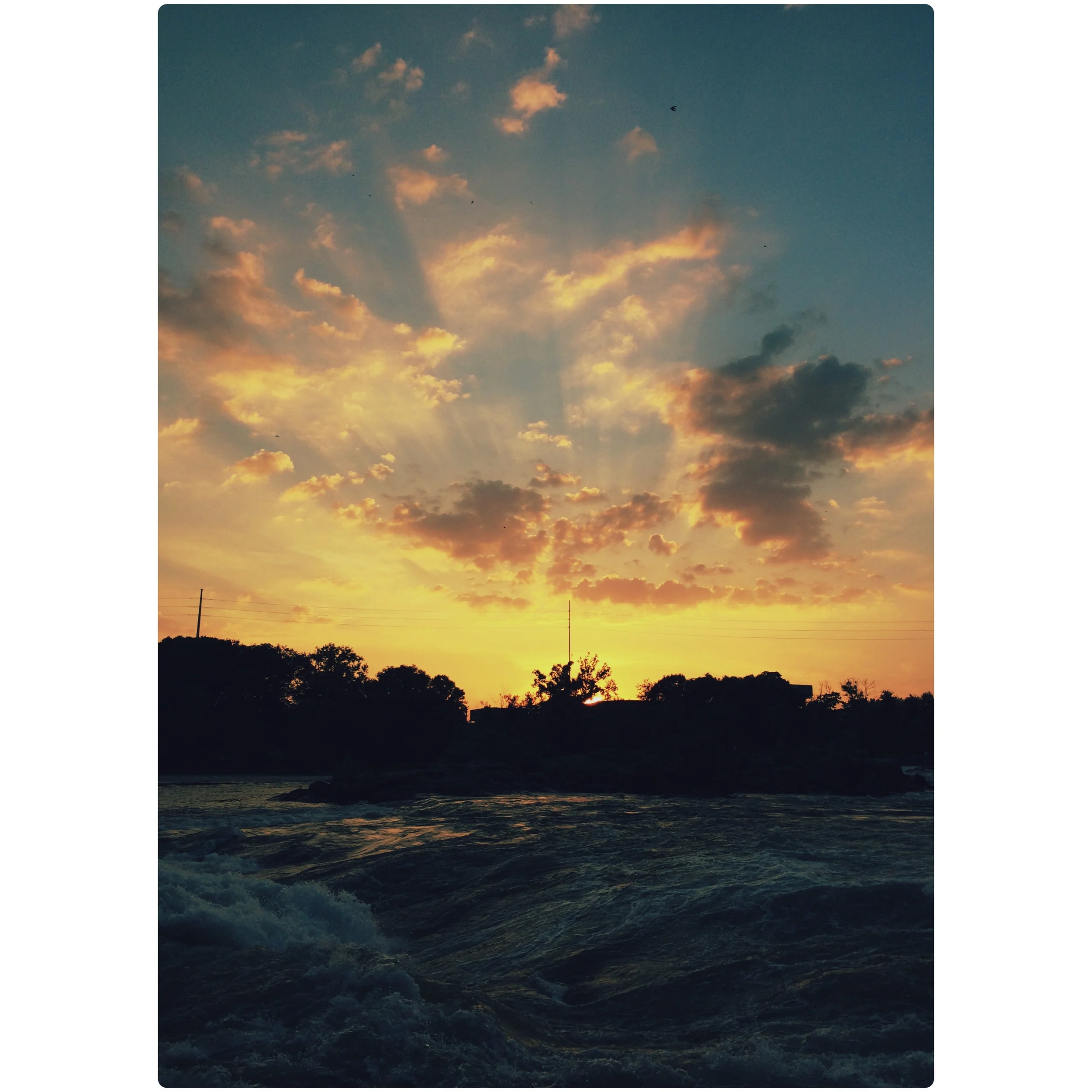 Sunset over the river.