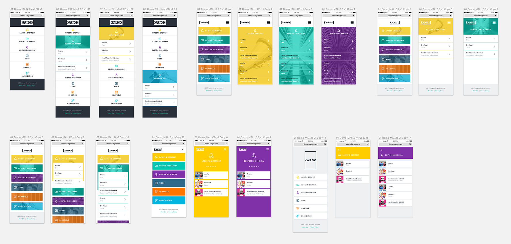 Bringing sketches to the computer and applying brand colors, imagery and iconography
