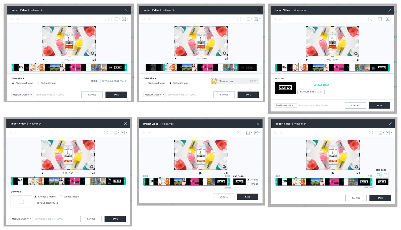 Explorations on the end card selection