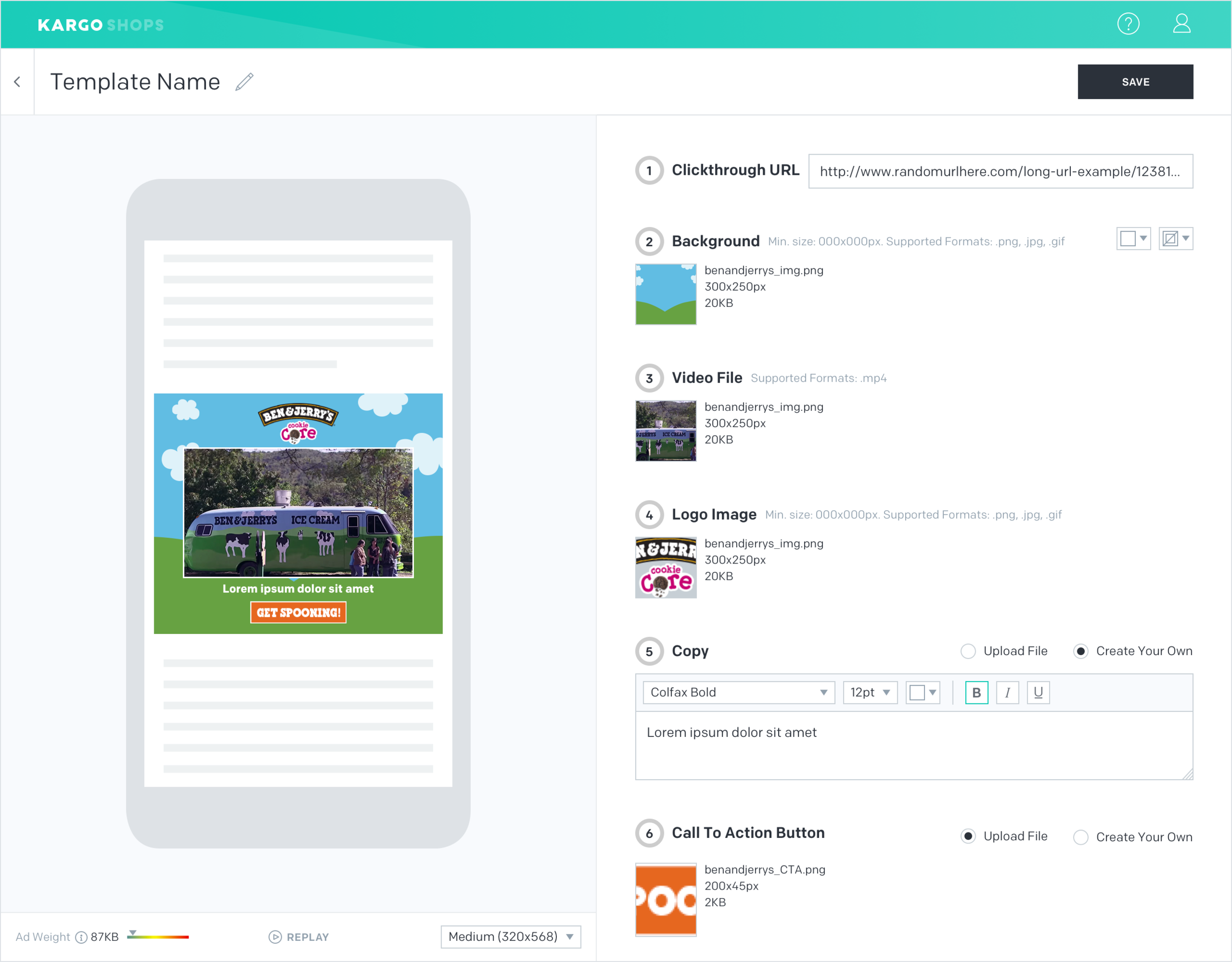 Previous AdBuilder design